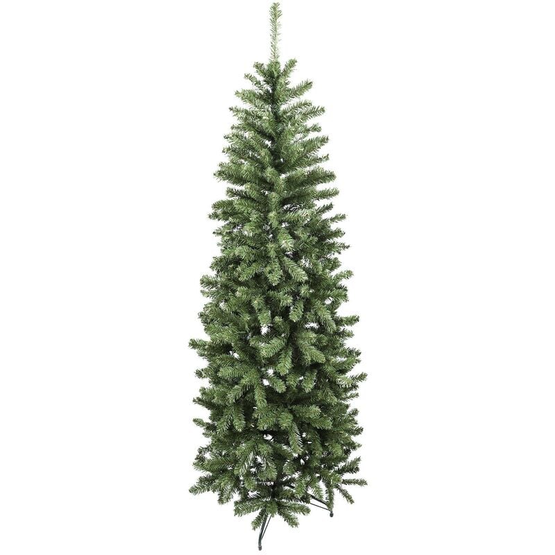 Rebecca Mobili Navidad pequeño delgados 963 ramas pvc base verde ahorra espacio decoración hogar y escaparates tamaño 210 x 81 cm an fon re6756