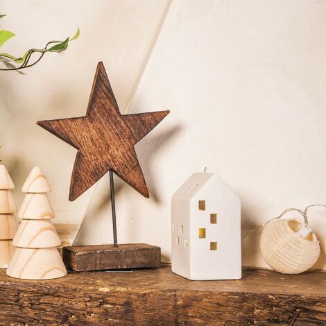 Chimenea Decorativa De Madera Rebecca - Estilo Rústico Vintage 100x105x21 Cm