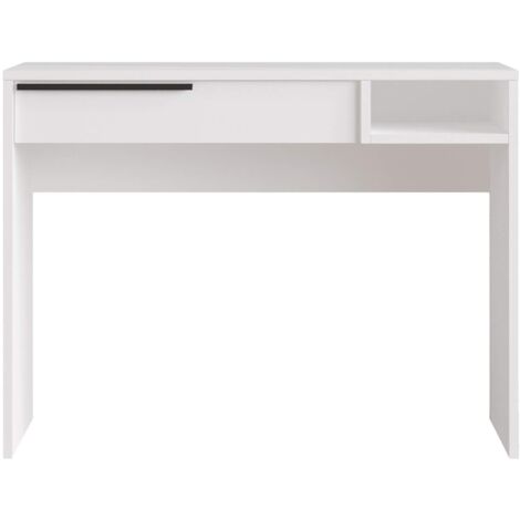 Escritorio Rebecca Mobili Boyum 75x100x44,5 Tablero de partículas Hierro Blanco Moderno