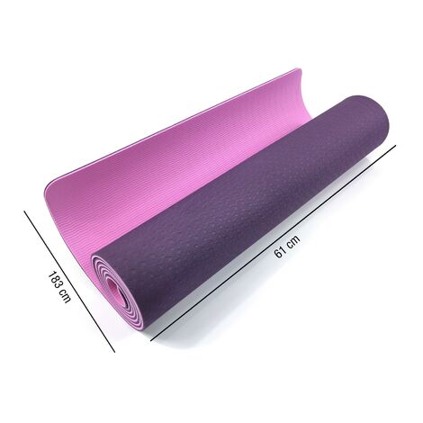 LUXTRI Esterilla yoga violeta 180x60x1,5cm colchoneta gimnasia deporte  antideslizante extragruesa