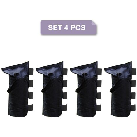 Rebecca Mobili Set 4 Pesas para Cenador para rellenar Negro Poliéster 48x22,5 (1/5)