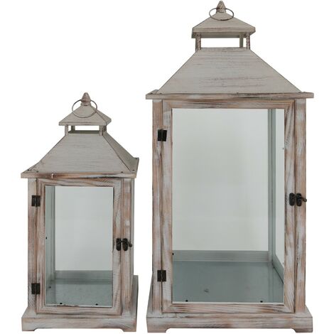 Lanterne Per Interno Ed Esterno Rebecca Mobili Set Lanterne Portacandele Azzurre Metallo Pvc 39x145x145 43954771 Lanterna Da Interno