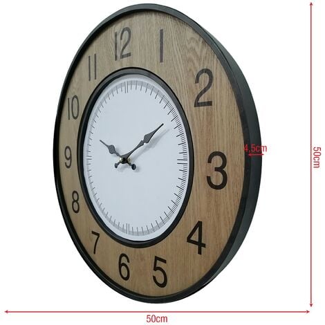 Reloj de pared de cocina con números negros - Mobili Rebecca