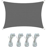 Rebecca Mobili Lona Solar Vela Rectangular Polietileno Gris Protección UV 2x3