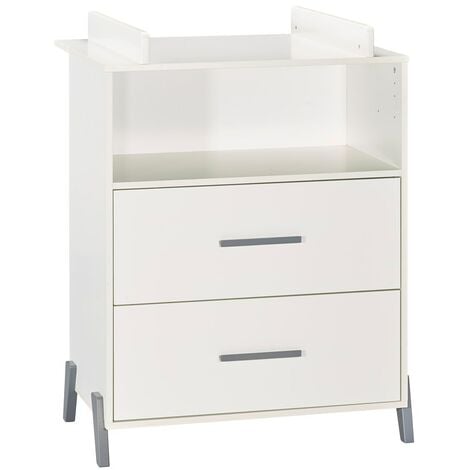 Commode à langer sur pieds en bois blanc
