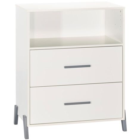Commode à langer sur pieds en bois blanc