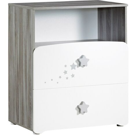 Commode à langer et 1 niche en bois blanc