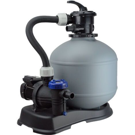 Steinbach – Sandfilteranlage Compact 8 – selbstsaugende Pumpe 9.000 l/h – 6-Wege-Ventil – für Pools bis 45.000 l – ohne Schläuche und Filtersand (1/4)