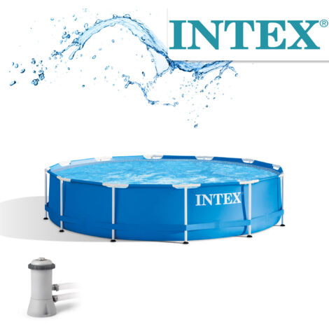 Intex Frame Pool 366 x 76 cm Rundpool mit Filteranlage