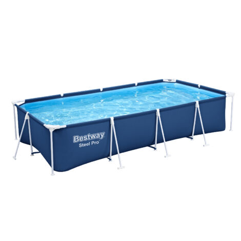 Steel Pro™ Frame Pool ohne Pumpe 400 x 211 x 81 cm , dunkelblau, eckig