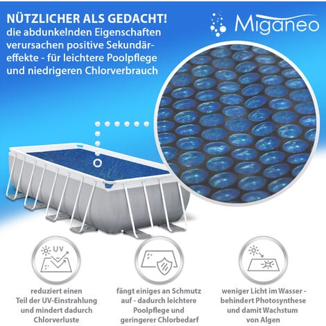 CoverMio Solarfolie Für Pools 5x3m | Blaue Solarplane Zur Wassererwärmung | 400mµ Stärke
