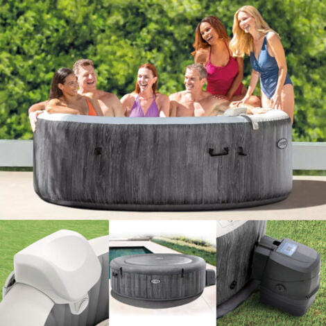 Intex – Aufblasbarer Whirlpool Pure Spa Bubble Massage – 170 Luftdüsen – Ø 216 x 71 cm – Abnehmbare Steuereinheit – 3-fach laminiertes Vinyl (1/10)