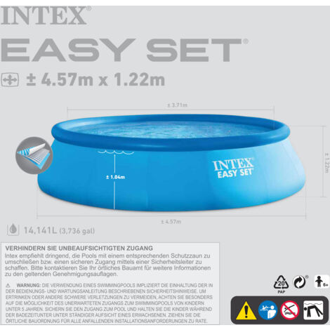 Intex Easy Pool Komplettset 457 x 122 cm Rundpool ohne Zubehör