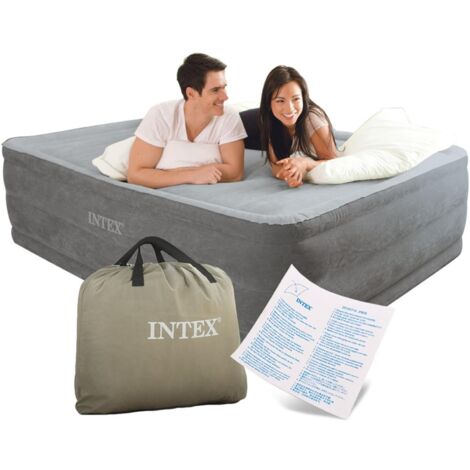 Intex Luftbett Comfort mit Pumpe Gästebett Luftmatratze 203x152x56cm Queen 64418