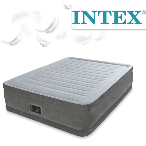 INTEX Luftbett "Downy" grün mit integrierter Fußpumpe Luftmatratze Gästebett 