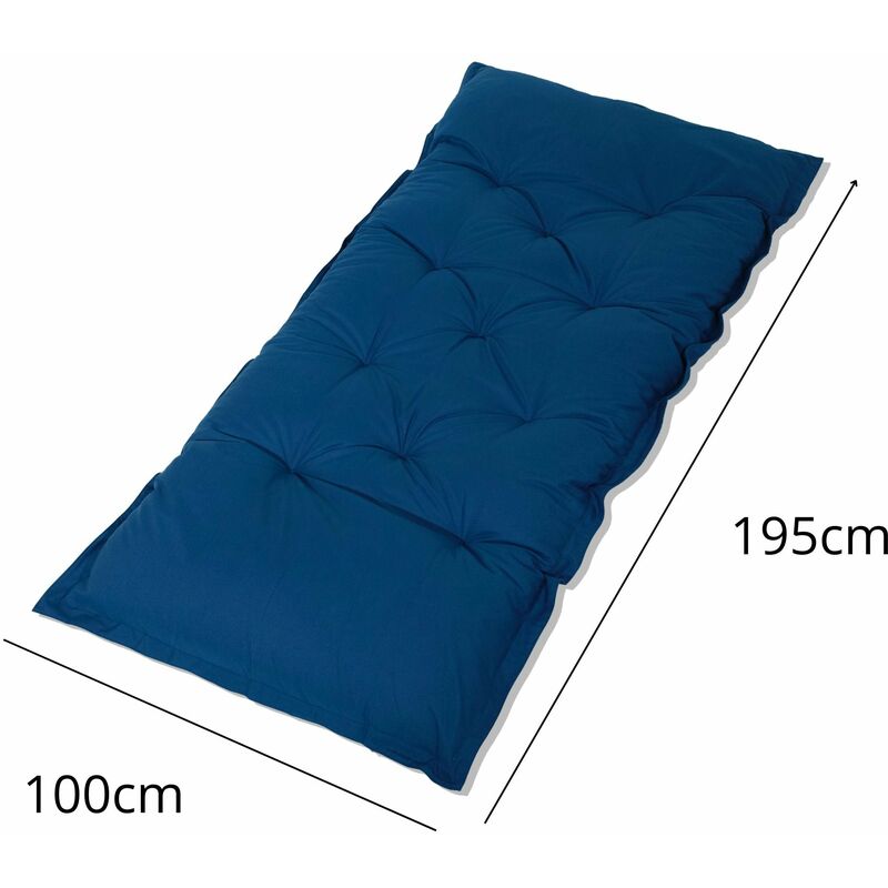 Matelas de sol bleu orage capitonné en velours