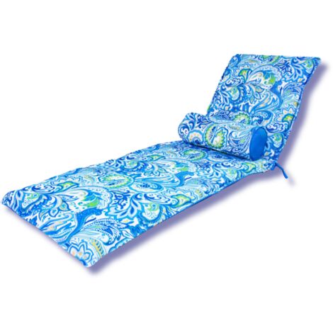 Ensemble Coussin pour Chaise Longue et Traversin 195x60x5cm & 45x18cm Motif Arabesque