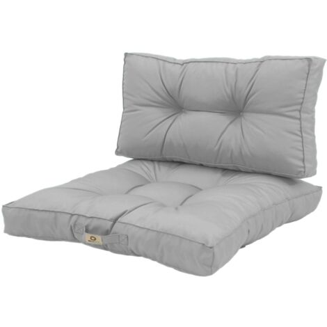 Coussins pour salon de jardin capitonné 60x60cm Gris galet (1/5)