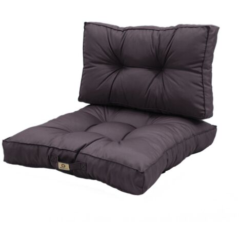 Coussins pour salon de jardin capitonné 50x50cm gris carbone