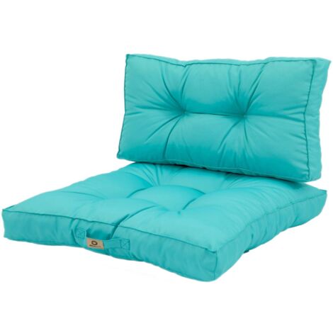 Coussins pour salon de jardin capitonné 60x60cm Bleu caraibes