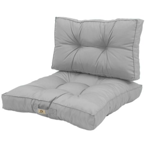 Coussins pour salon de jardin capitonné 50x50cm gris galet