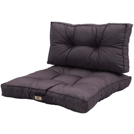 Coussins pour salon de jardin capitonné 60x60cm Gris carbone