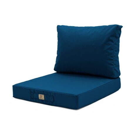 Coussins pour salon de jardin déhoussable 50x50cm Bleu pétrole