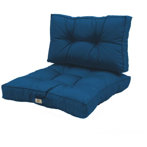 Coussins pour salon de jardin capitonné 50x50cm Bleu petrole