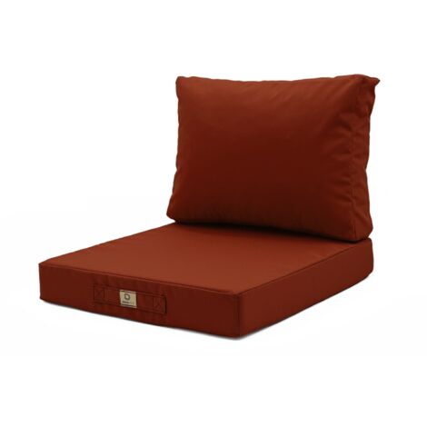 Coussins pour salon de jardin déhoussable 50x50cm Terracotta