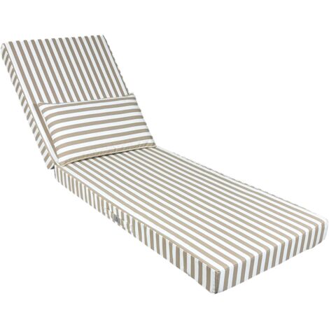 Coussin bain de soleil premium avec coussin - Rayures Beiges