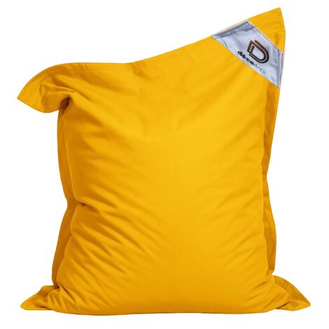 Housse pour pouf géant XXL 180x140cm – Tissu résistant déperlant et anti-UV – Coutures renforcées pour usage intensif – Jaune miel
