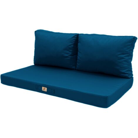 Coussins pour salon de jardin déhoussable 100x50cm Bleu pétrole