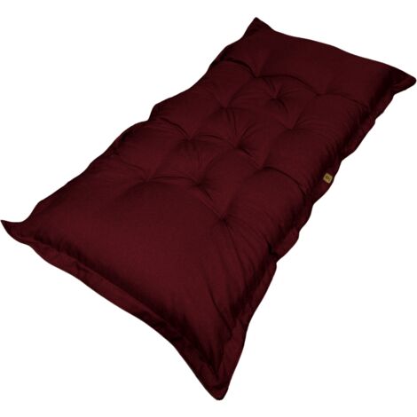 Futon XXL effet lin matelas de sol 195x100cm - prune