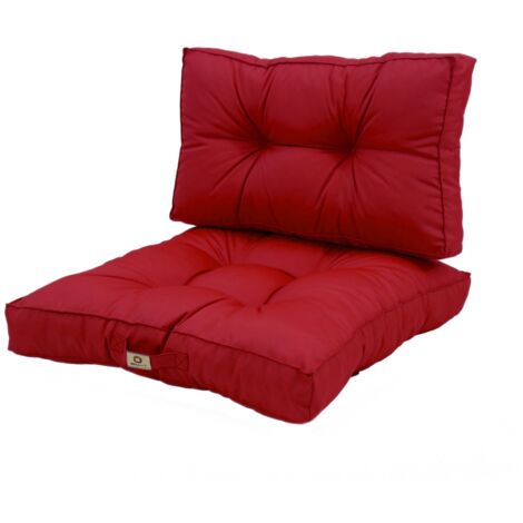 Coussins pour salon de jardin capitonné 50x50cm rouge