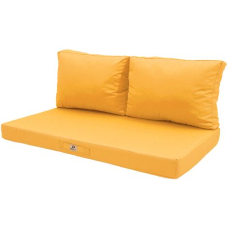 Coussins pour salon de jardin déhoussable 120x60cm Jaune