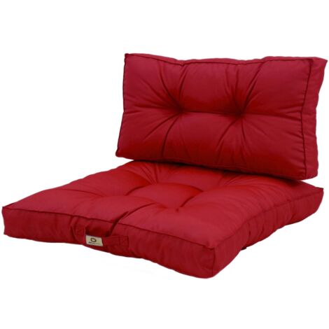 Coussins pour salon de jardin capitonné 60x60cm rouge