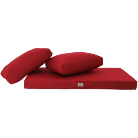 Coussins pour salon de jardin déhoussable 100x50cm Rouge bordeaux