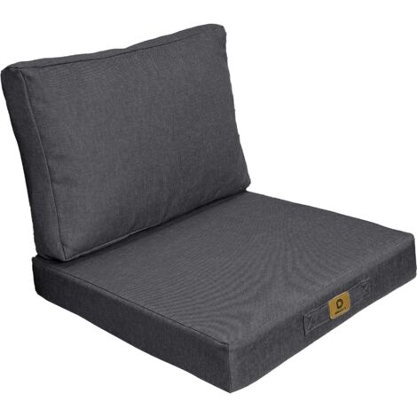 Coussins pour fauteuil effet lin déhoussable 50x50cm Gris chiné