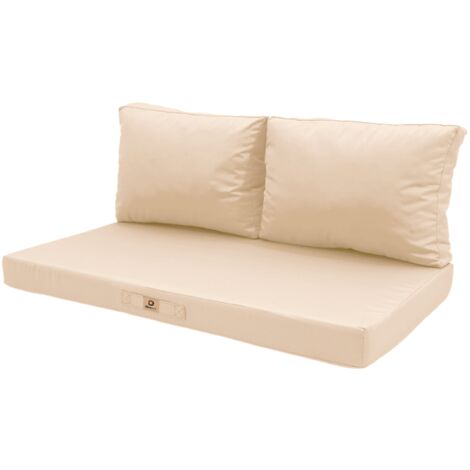 Coussins pour salon de jardin déhoussable 120x60cm Beige (1/5)