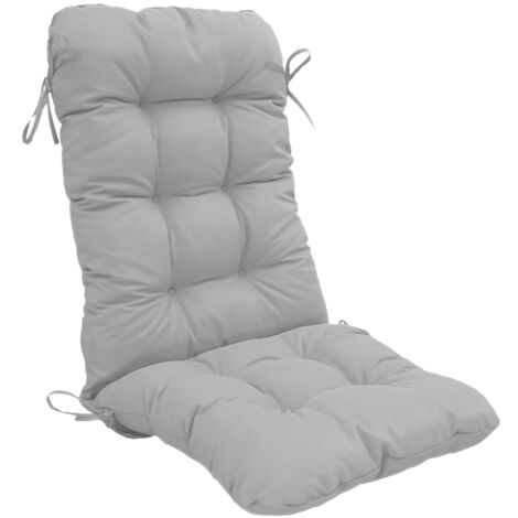 Coussin pour chaise avec dossier - Capitonné -  50x120x8cm - Gris galet