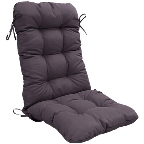 Coussin pour chaise avec dossier - Capitonné - 50x120x8cm - Gris carbone