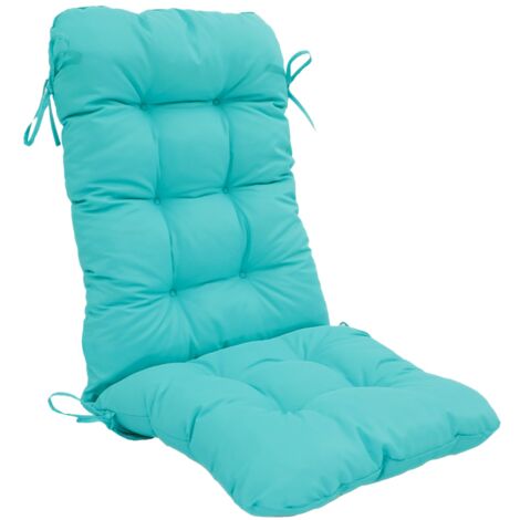 Coussin pour chaise avec dossier - Capitonné -  50x120x8cm -  Bleu caraïbes