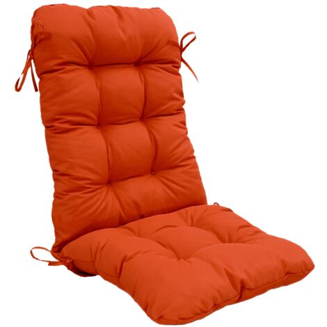 Coussin pour chaise avec dossier - Capitonné -  50x120x8cm - Orange