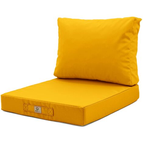 Coussins pour salon de jardin déhoussable 50x60cm Jaune (1/5)