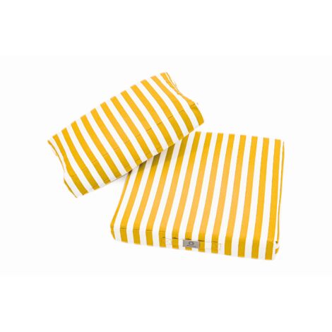 Coussins pour salon de jardin déhoussable 50x50cm Rayure jaunes (1/5)