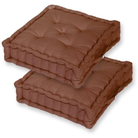 Coussin de sol lot de 2 - 60 x 60 cm Rouille