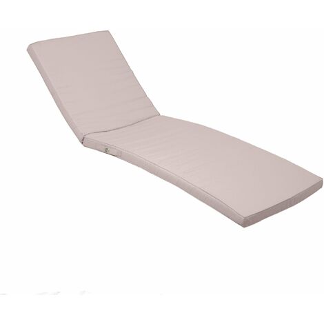 Coussin Bain de Soleil - Matelas pour Transat Déhoussable - 185x60x5cm - Gris Galet (1/5)