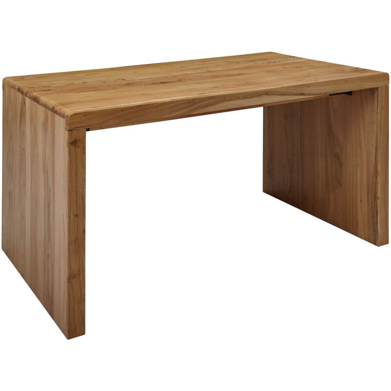 FineBuy Schreibtisch Massiv-Holz Akazie 140 cm Computertisch Echtholz  Design Ablage Büro-Tisch Landhaus Größe wählbar