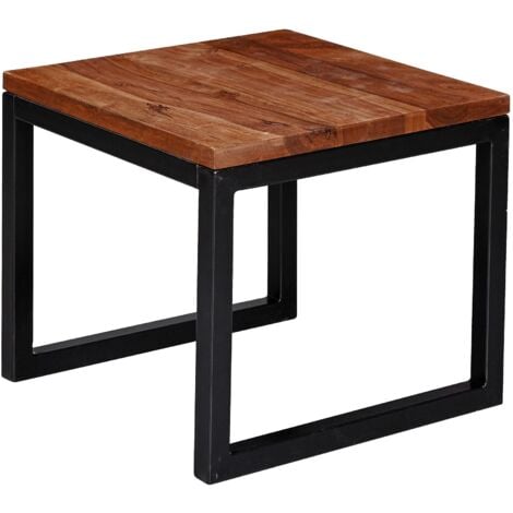 FineBuy Beistelltisch 45x40x45 Cm Sheesham Massivholz / Metall ...