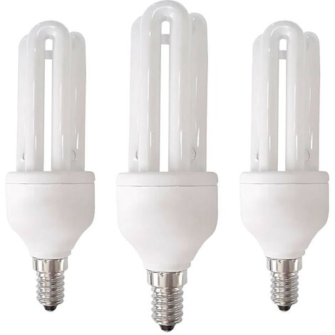 Lot de 3 ampoules CFL à économie d'énergie 3U E14 11W 605lm 2700K 7hSevenOn